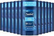 Suave Ocean Charge Men’s Antiperspirant Deodorant, All Day Marine & Driftwood Scent, for 48hr Odor & Wetness Protection, 2.7oz, 12 Pack
