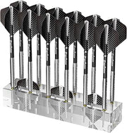Dart Stander,Acrylic material Darts Holder with Accessories Storage,Can Hold 12pcs, Compact & Durable Dart Accessories Organizer, Soft/Steel Darts Display