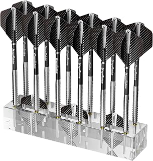 Dart Stander,Acrylic material Darts Holder with Accessories Storage,Can Hold 12pcs, Compact & Durable Dart Accessories Organizer, Soft/Steel Darts Display