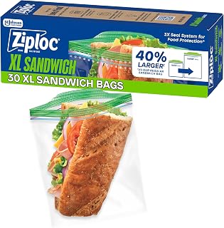 Ziploc Sandwich XL Bags, 30 Count (Pack of 12)