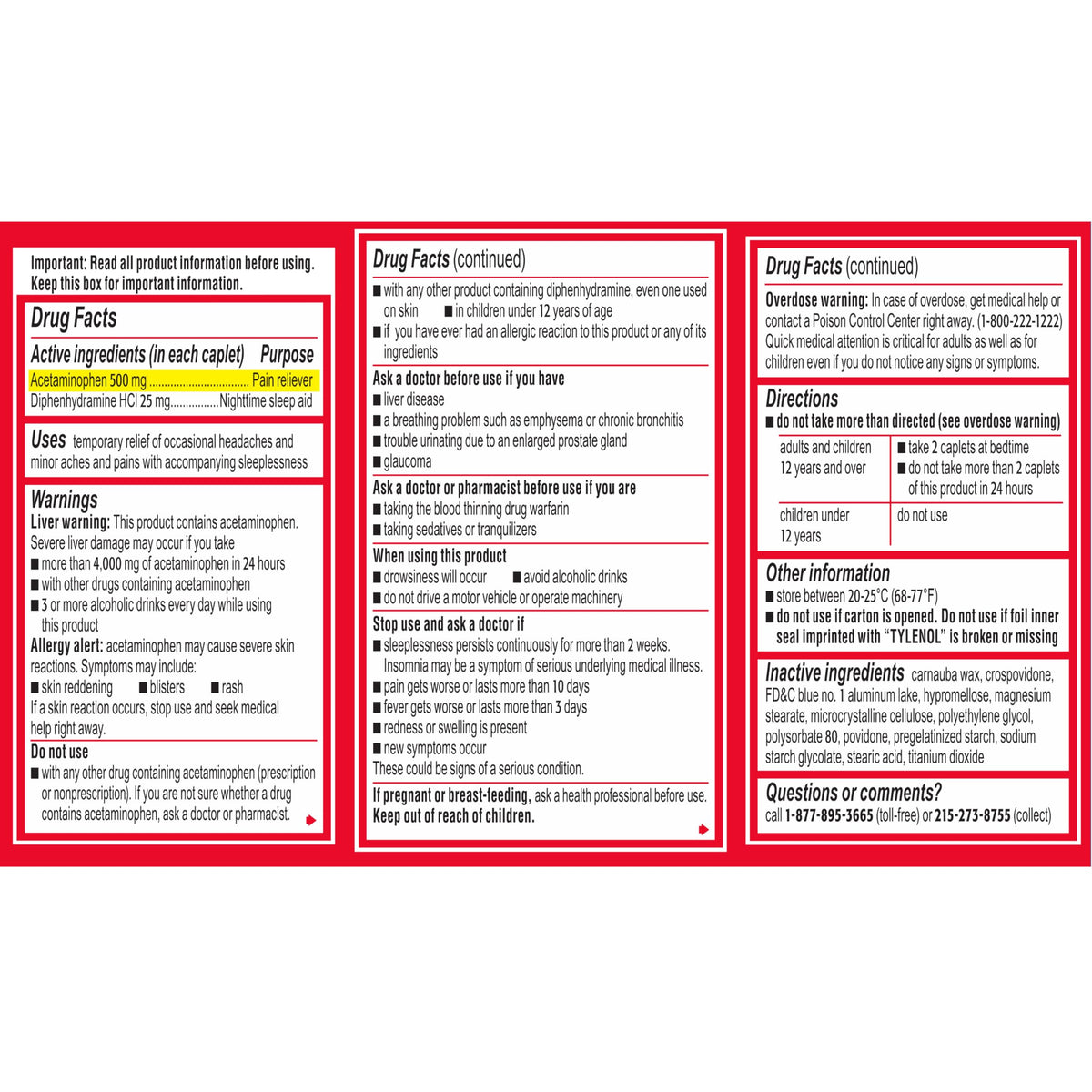 PM Extra Strength Caplets by Tylenol – 24 Count (Pack of 1), Acetaminophen, 24ct, Model JJ-2403