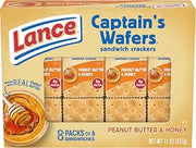 Lance Captain's Wafers Peanut Butter & Honey Sandwich Crackers, 8 Count 1.37 Oz
