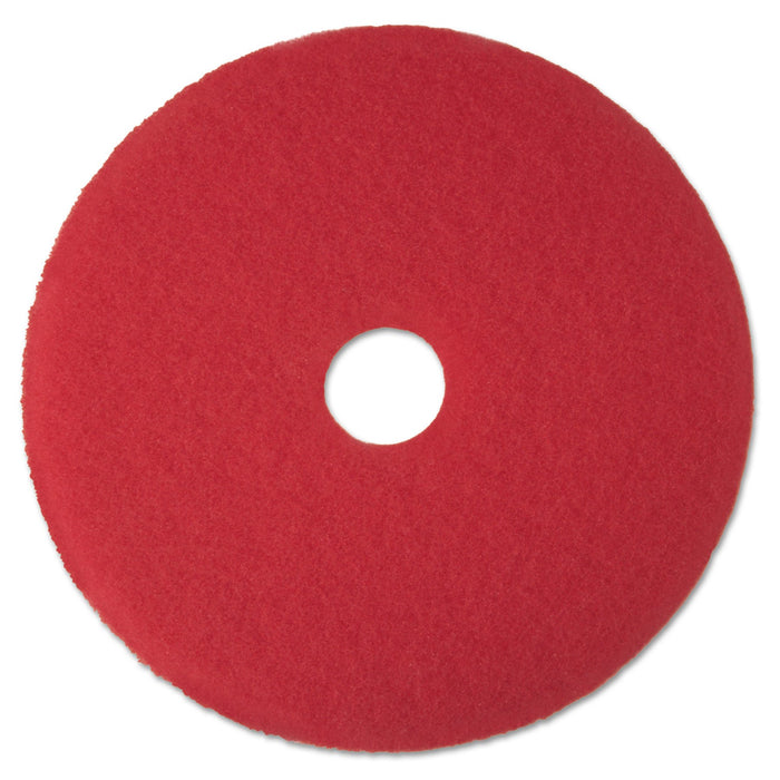 3M 08389 Low-Speed Buffer Floor Pads 5100, 14" Diameter, Red (Case of 5)