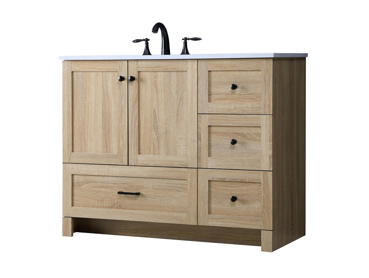 Mango Wood Bathroom Vanity - Soma Collection by by Elegant Lighting – Engineered Wood, Mango Wood, Model VF2842MW