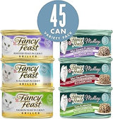 Purina Fancy Feast Wet Cat Food Variety Pack, Grilled Feast & Medleys Seafood Collection - (Pack of 45) 3 oz. Cans
