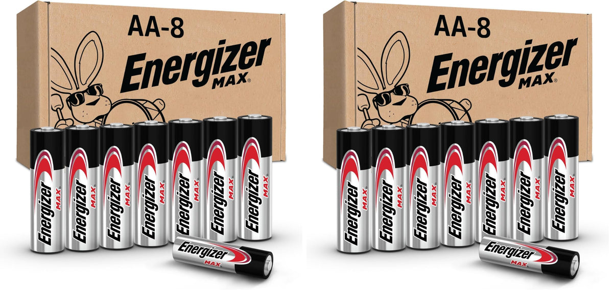 MAX AA Batteries by Energizer – Standard (Pack of 2), Multicolor, Pack of 16, Model E304238600