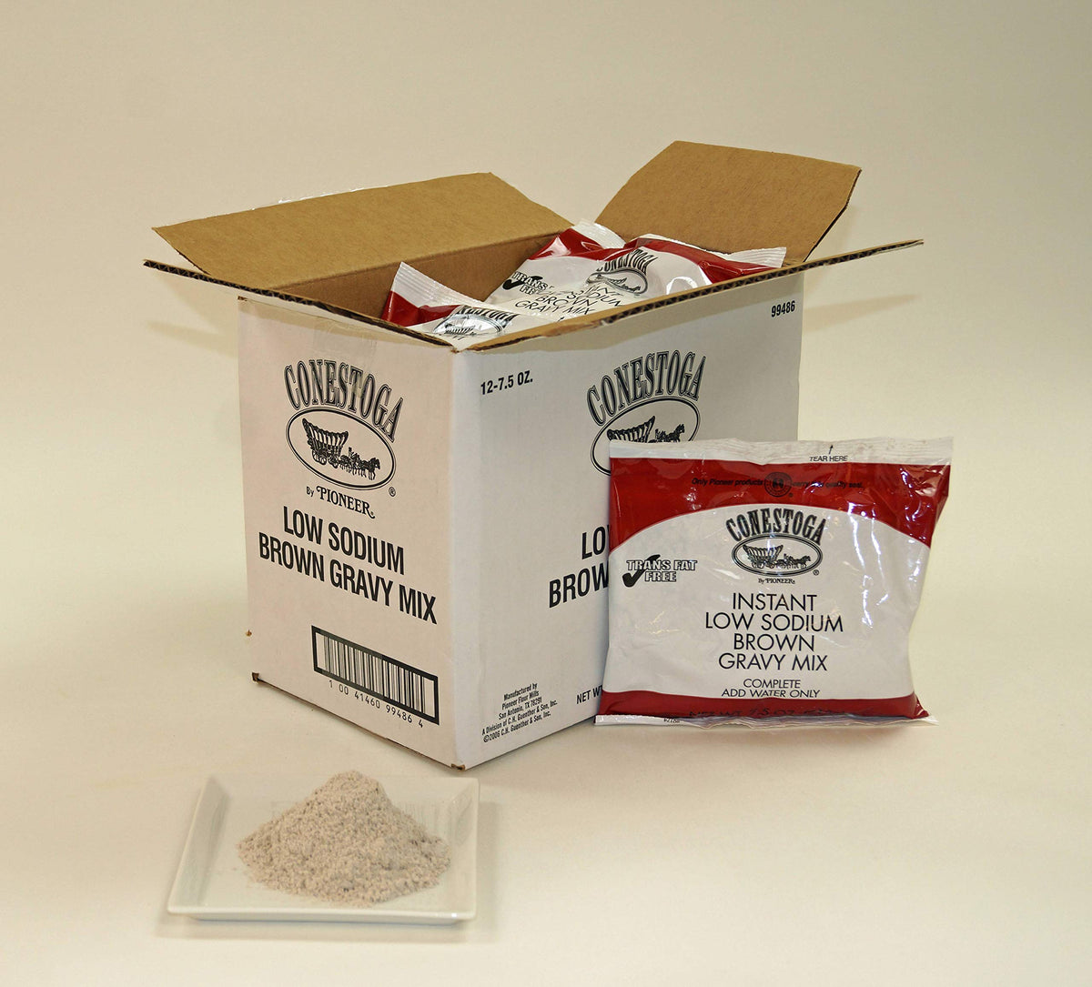Conestoga Low Sodium Brown Gravy Mix by CH Guenther – 7.5 Ounce (Pack of 12), Pack of 12