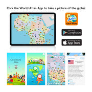 with Interactive APP & LED Illuminated Constellations at Night by SJSMARTGLOBE – Original, Wood, Blue, Model SJE-260-GASW2