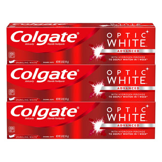 Optic White Whitening Toothpaste by Colgate – 3 Count (Pack of 1), White, Model 10035000465198