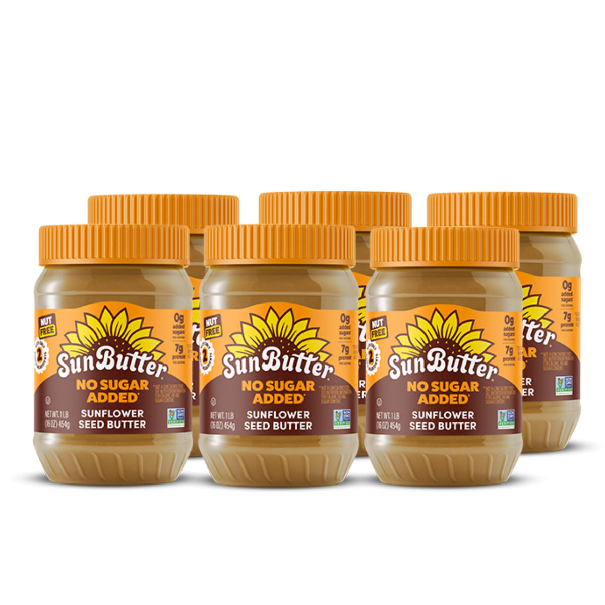SunButter Creamy No Sugar Added / 16 Ounce (Pack of 6) / Brown Butter