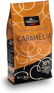 VALRHONA Caramel Chocolate Pistoles - Milk, 34%, Caramelia - 1 bag, 6.6 lb | Caramel, 1 Bag