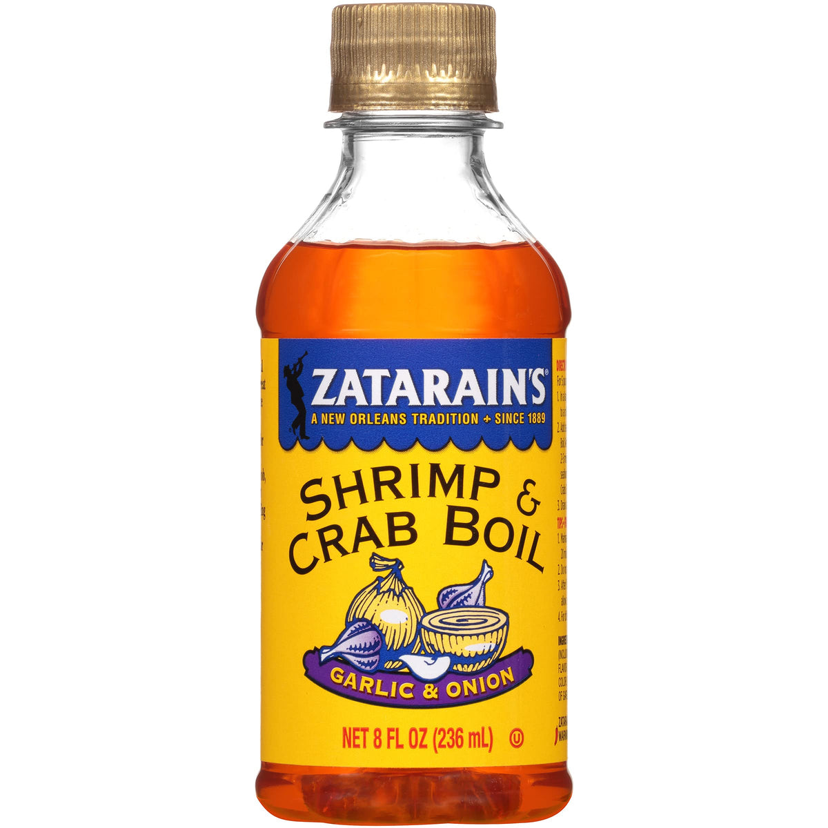 Garlic & Onion Shrimp & Crab Boil by Zatarain's – 8 Fl Oz (Pack of 12), Orange, Pack of 12, Model 071429145054