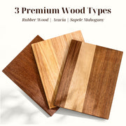 Wnfou Book Shaped Cutting Board Set, 13 x 7.8 Inch, Natural Wood