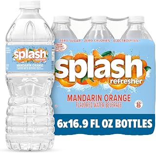 Splash Refresher Mandarin Orange Flavored Water, 16.9 Fl Oz, Plastic Bottle, Pack of 30