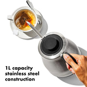 Brew Pour Over Gooseneck Electric Kettle - Stainless Steel by OXO – 1.1 Quarts, 1.0 liters, Stainless Steel, Model 8717100