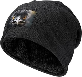 Winter Emu Plush Pullover Cap Personalized Beanies Hats Warm Skull Hats Windproof Knitted Cap Ski Cap for Men Women
