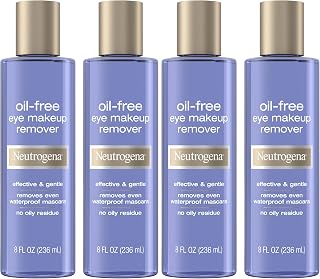 Neutrogena Oil-Free Eye Makeup Remover & Cleanser,Gentle & Non-Greasy Makeup Remover for Waterproof Mascara,8 fl. Oz,(Pack of 4)