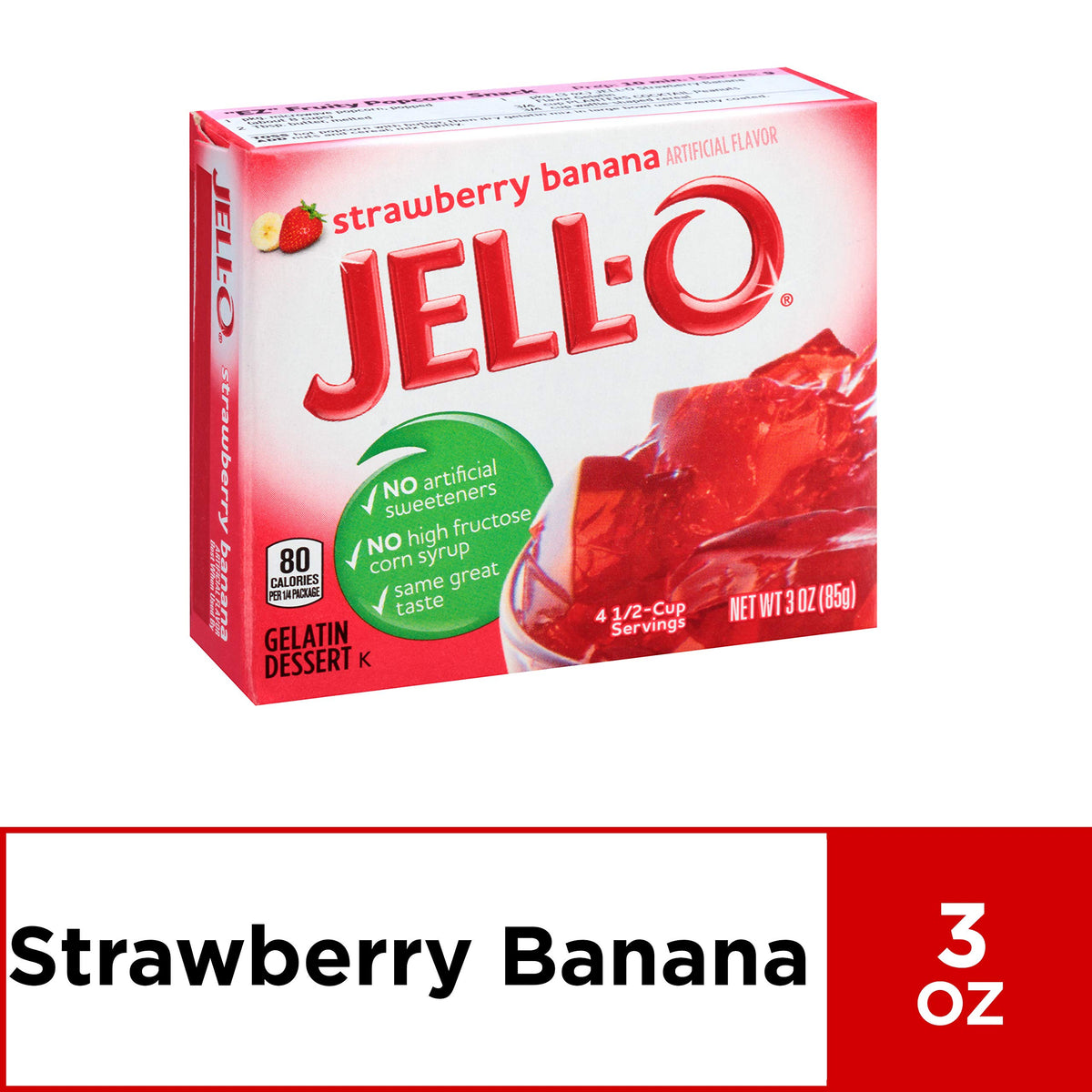 Strawberry Banana Gelatin Dessert Mix (3 oz Boxes by Jell-O – 3 Ounce (Pack of 6), Pack of 6, Model 10001041