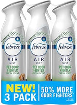 Febreze Air Mist, Air Freshener Spray, Odor Fighting Room Spray, Deodorizer for Home Bathroom Kitchen Apartment, Pet Odor Fighter Fresh Scent, 8.1oz (Pack of 3)