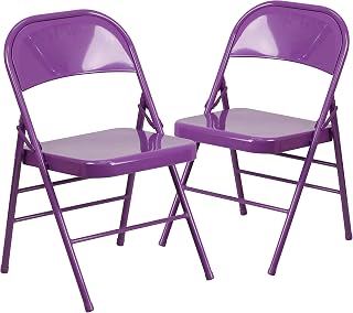 Flash Furniture Hercules Metal Folding Chair, 2-Pack | Triple Braced, Double-Hinged
