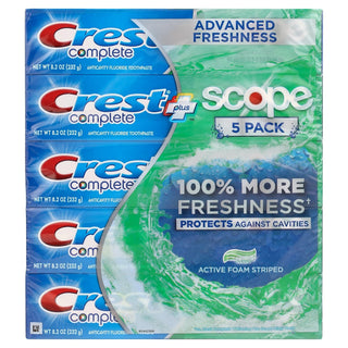 Complete Advanced Flavoridetoothpaste 5 Pack 8.2 Oz Net Wt 41 Oz by Crest – 8.2 Ounce (Pack of 5), Pack of 5, Model 91512409