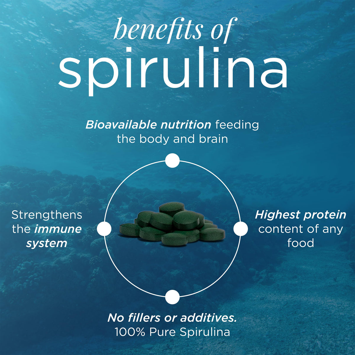Organic Spirulina Tablets (1000 Tablets by ENERGYBITS – 1000 Count (Pack of 1)