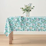 Lenox Spice Village Allover Tablecloth, Blue, 60" W x 84" L
