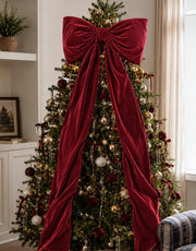 Oriental Cherry Giant Velvet Bow, 6 Feet Long, Red