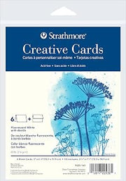 Strathmore Creative Cards, Flourescent White with Deckle Edge, 5x6.875 inches, 6 Pack, Envelopes Included - Custom Greeting Cards for Weddings, Events, Birthdays