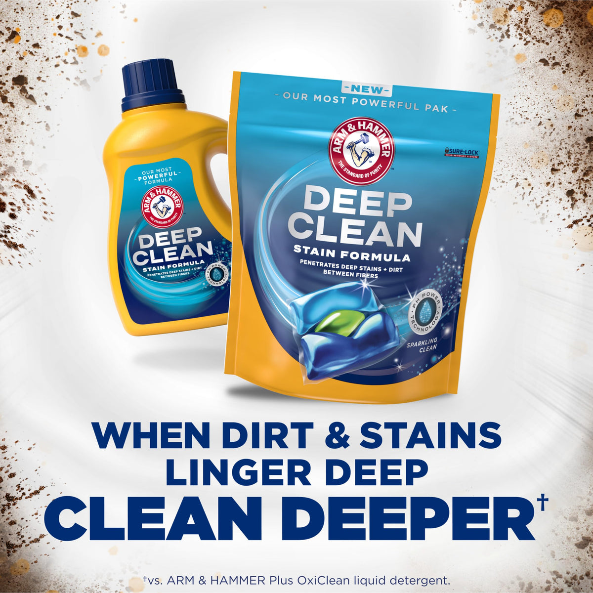 Deep Clean Stain Formula Laundry Detergent Power Paks by ARM & HAMMER – 32 Count (Pack of 1)