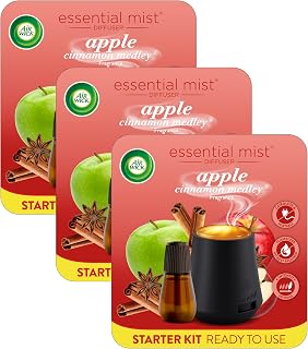 Essential Mist Starter Kit (Diffuser + Refill) by Air Wick – Pack of 3, 20.0 milliliters, Plastic, Black, Pack of 3