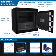 White Keypad Dark Interior Jewelry Safe by Barska – 1.01 cubic_feet, Alloy Steel, Black, Model AX12732