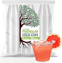 Stock Your Home 9 oz Clear Cold Cups (100 Pack), Disposable Cups for Water, Wine, Beer Samples