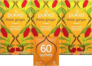Pukka Herbal Tea Three Ginger 20 Count (Pack of 3)