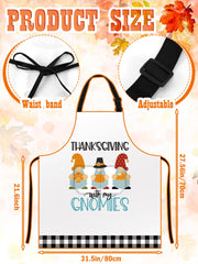 Geetery Thanksgiving Aprons with Pockets, 4 Pack, Black White Turkey