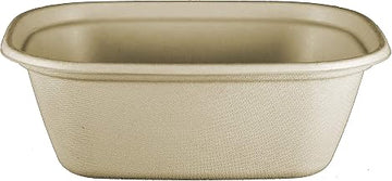World Centric (CT-SC-U3) Compostable Unbleached Plant Fiber Box, 8.8 x 6.8 x 3 inch - 400 per case.
