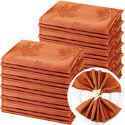 Tegeme Cloth Napkins, 18 x 18 Inch Set of 12, Rust