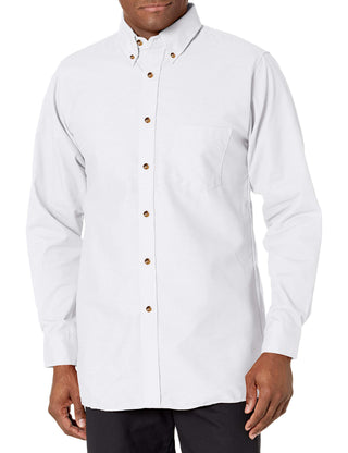 Men's Poplin Dress Shirt by Red Kap – XX-Large Tall, Cotton Blend, White, Model SP90WH