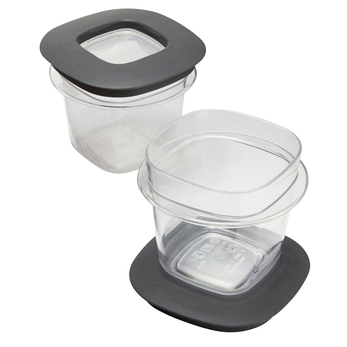 Premier Easy Find Lids Food Storage Containers by Rubbermaid – .5-Cup, 2-Pack, 0.5 cups, Plastic, Gray, Model 1937645