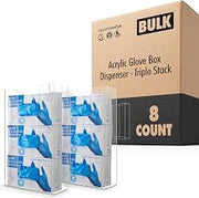 Stock Your Home Triple Acrylic Gloves Dispenser 2 Count Wall Mount Holder for Kitchen Cleaning Closet Lab Exam or Office