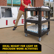 Rubbermaid Commercial Products Black / Medium / 3-Shelf Utility Carts