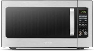 TOSHIBA Large Countertop Microwave Oven with Smart Sensor, 2.2 Cu.Ft, 1200W | Smart Humidity Sensor, 6 Auto Menus, Auto Defrost, ECO Mode, Mute Option, 16.5" Memory Turntable, Stainless Steel
