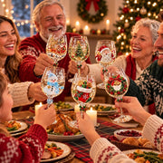 EuftEale Christmas Wine Glasses, 15 Ounces, Set of 6