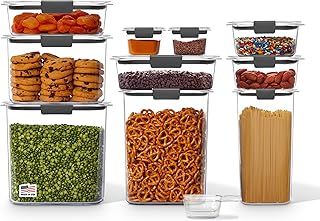 Rubbermaid Brilliance Pantry 10 Piece Set, Clear and Airtight Food and Pantry Storage Containers