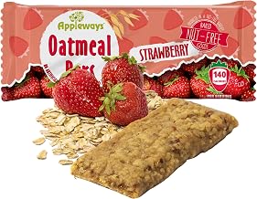 Appleways Strawberry Oatmeal Bars, 1.2 oz, 216 Count - Individually Wrapped, Whole Grain Soft Baked Oat Snack Bars, Healthy and Nut-Free Breakfast Bar Snacks for On the Go, Made in USA (16.2 lbs Total)
