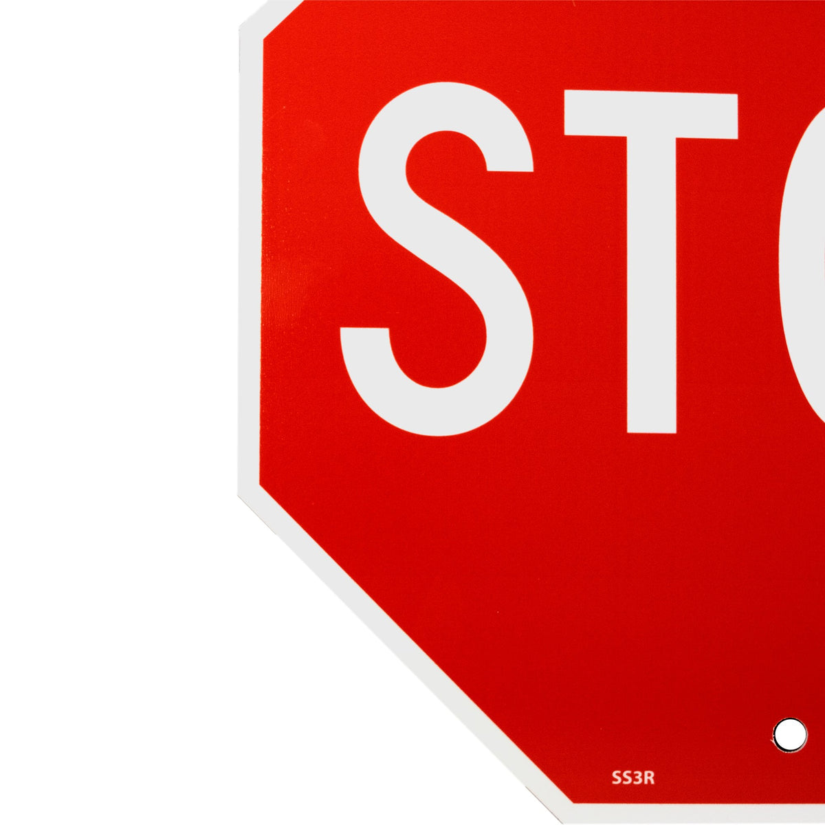 Security Sign by NMC – 12 Inch Height x 12 Inch Width, Plastic, White on Red, Model SS3R