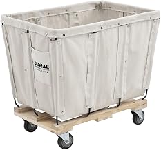 Global Industrial 8 Bushel, Canvas Basket Bulk Truck 34" L x 22" W x 30.5"H