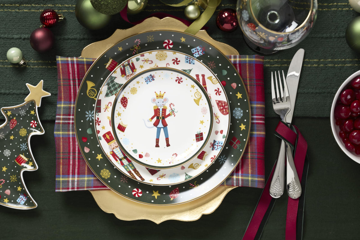 Lenox Nutcracker Ballet Appetizer Plates, Porcelain Set of 4, Multicolor