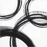 Creative Converting Black and White Mod Napkins, 6.5"