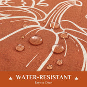 Softalker Faux Linen Fall Tablecloth, 60x104 Inch Rectangle, Pumpkin & Leaf